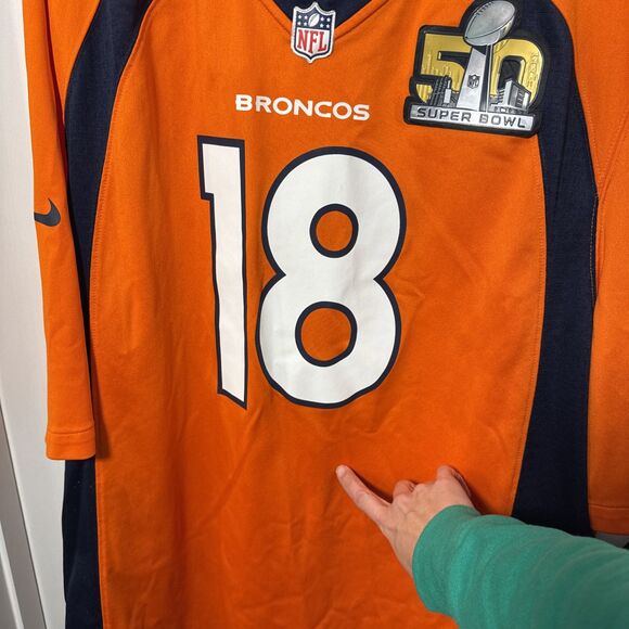 Nike Peyton Manning Denver Broncos Super Bowl 50 Jersey Mens 2XL NFL - Picture 13 of 14